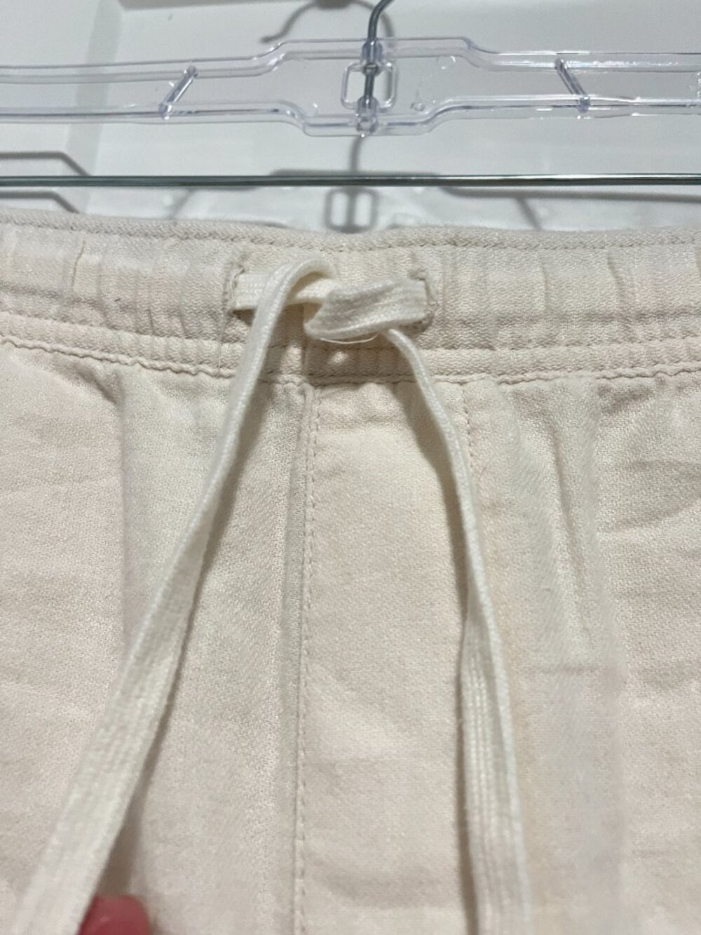 New Banana Republic Large Ivory Beige Linen Deck 7" Shorts with Pockets - Picture 7 of 9